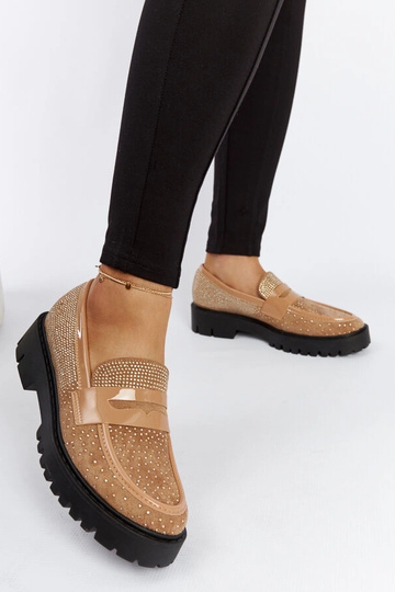 Hnedé mokasíny zdobené... 2