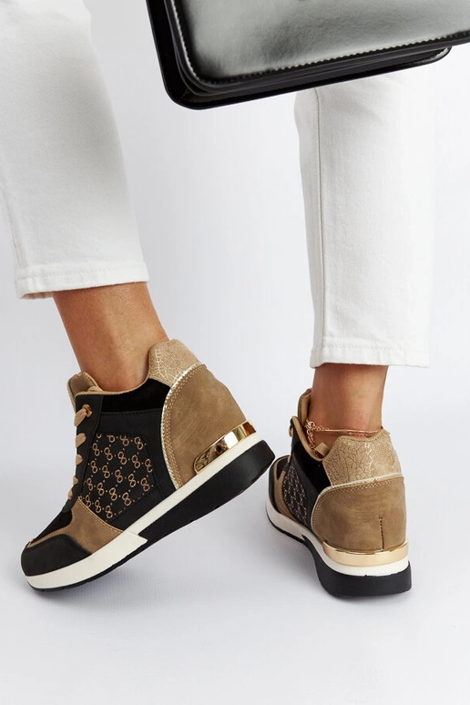 Čierne gaštanové tenisky na kline