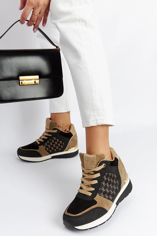 Čierne gaštanové tenisky na kline