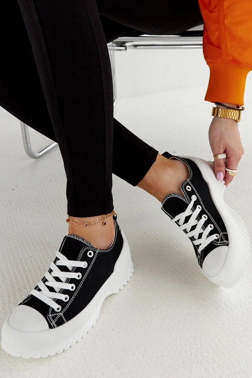 Čierne tenisky na platforme Monteleone