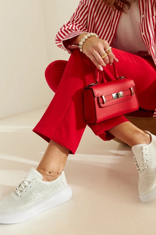 Dámske strieborné tenisky na...