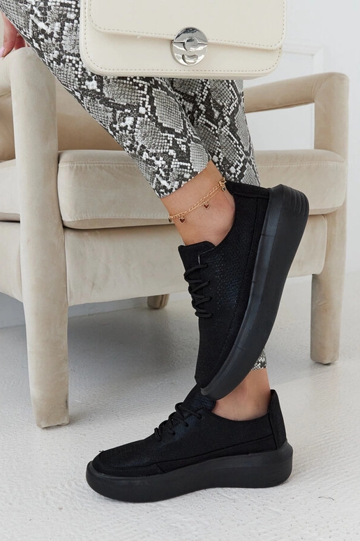 Čierne dámske tenisky na platforme,...