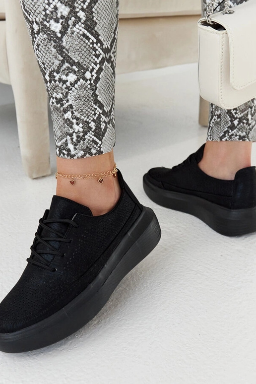 Čierne dámske tenisky na platforme,...