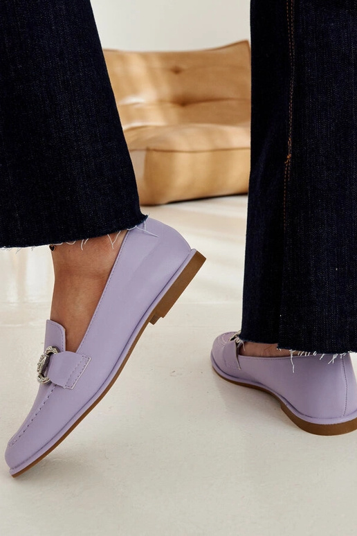 Mokasíny Marija fialové so zirkónmi