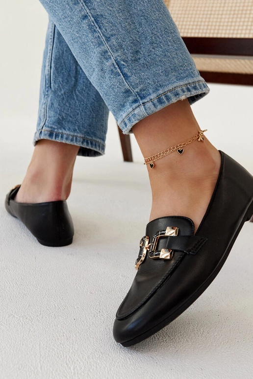 Čierne mokasíny s prackou Comerio
