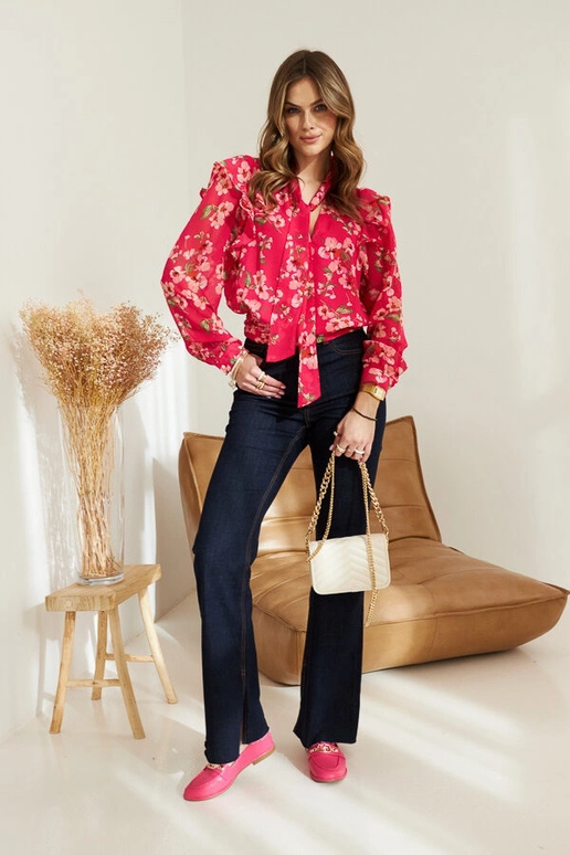 Ružové mokasíny zdobené retiazkou Kuens