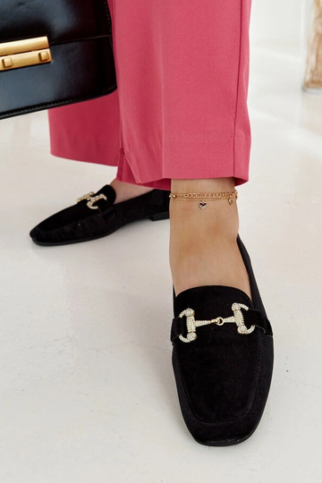 Čierne zamatové mokasíny so...