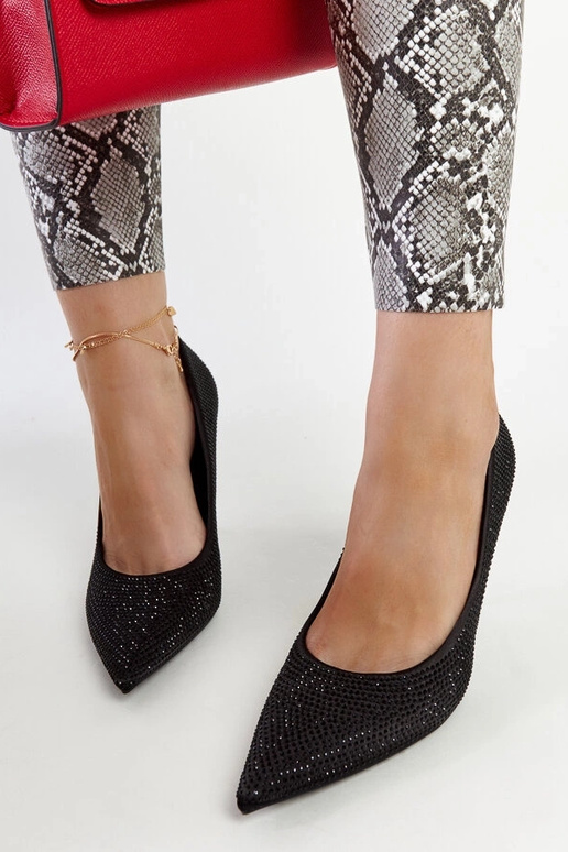 Čierne lodičky Liena na vysokom opätku Čierne lodičky Liena na vysokom opätku