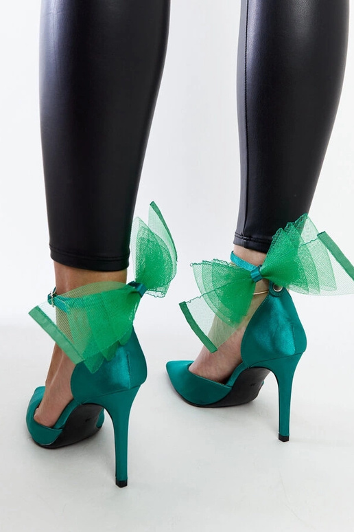 Zelené mašličkové lodičky Ilaysa