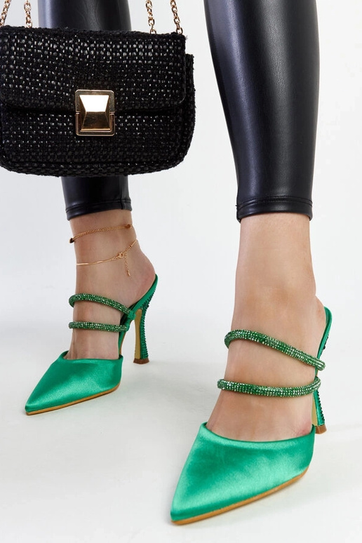 Zelené mulice Raffaelina na vysokom... Zelené mulice Raffaelina na vysokom...