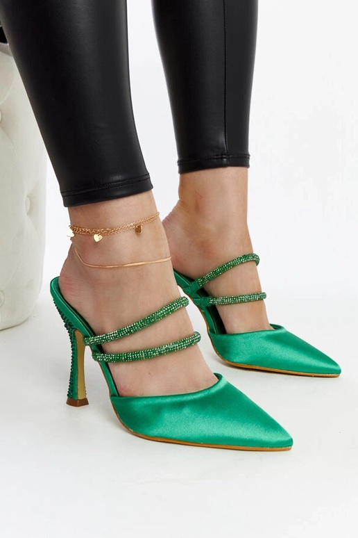 Zelené mulice Raffaelina na vysokom... Zelené mulice Raffaelina na vysokom...