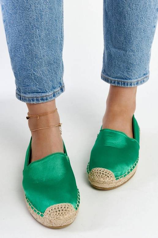 Espadrilky Caithlin Green Glitter...