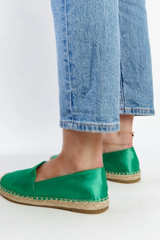 Espadrilky Caithlin Green Glitter...