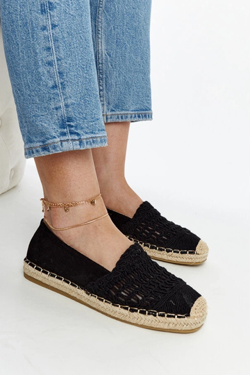 Čierne prelamované espadrilky od Gordany 2