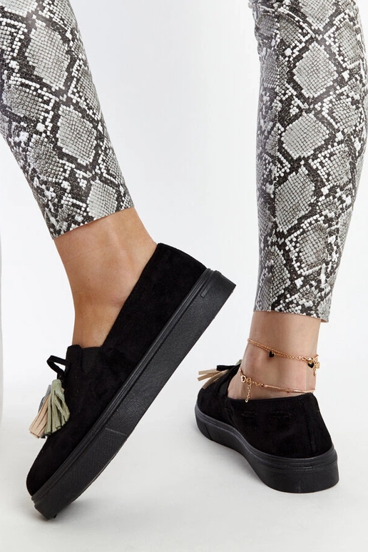 Čierne poltopánky s farebnými...