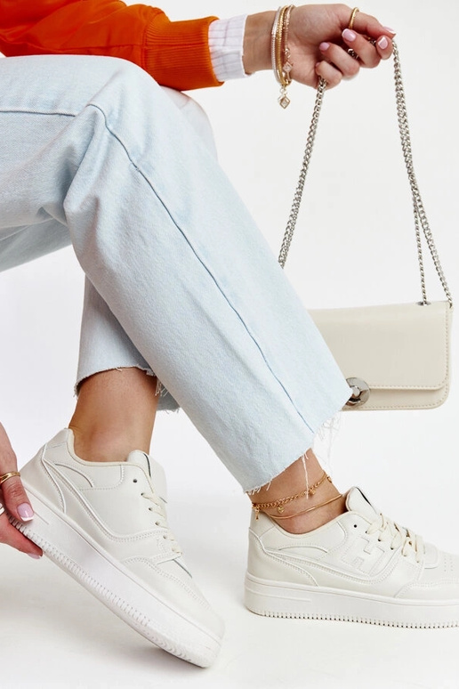 Béžové tenisky na platforme Mentha