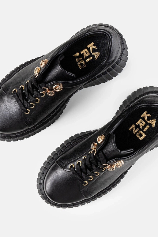 Čierne kožené tenisky na platforme...