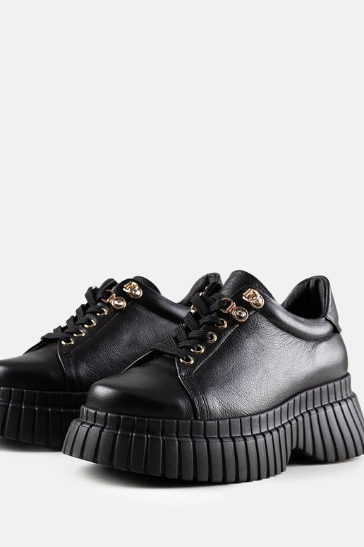 Čierne kožené tenisky na platforme...