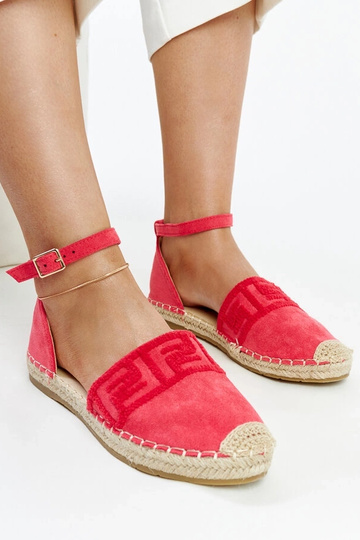 Tmavoružové espadrilky s ozdobnou výšivkou Sonja