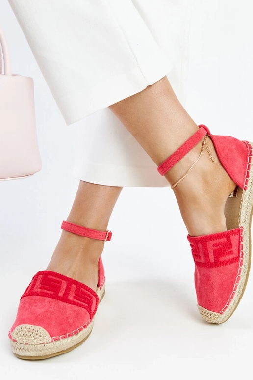 Tmavoružové espadrilky s ozdobnou...