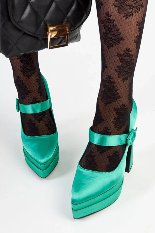 Mikove zelené lodičky na vysokom opätku Mikove zelené lodičky na vysokom opätku