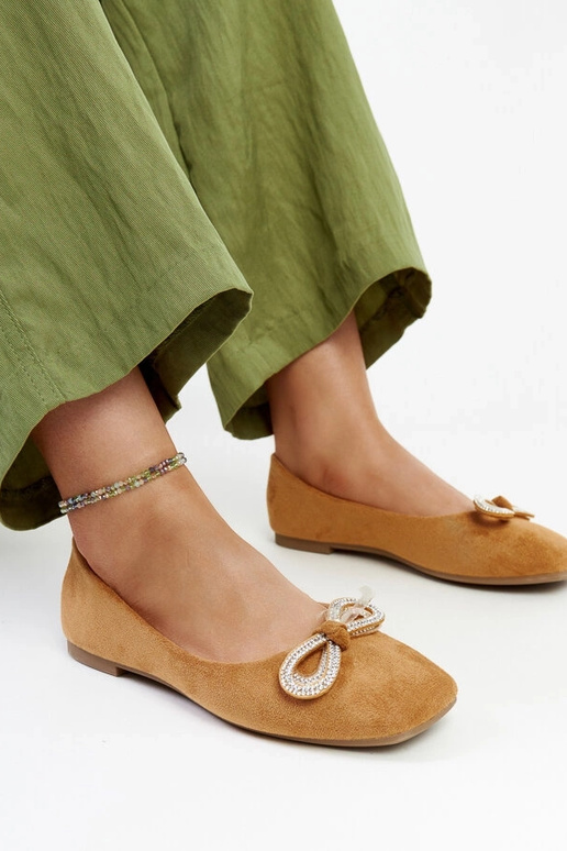 Hnedé balerínky s mašľou Gaillou