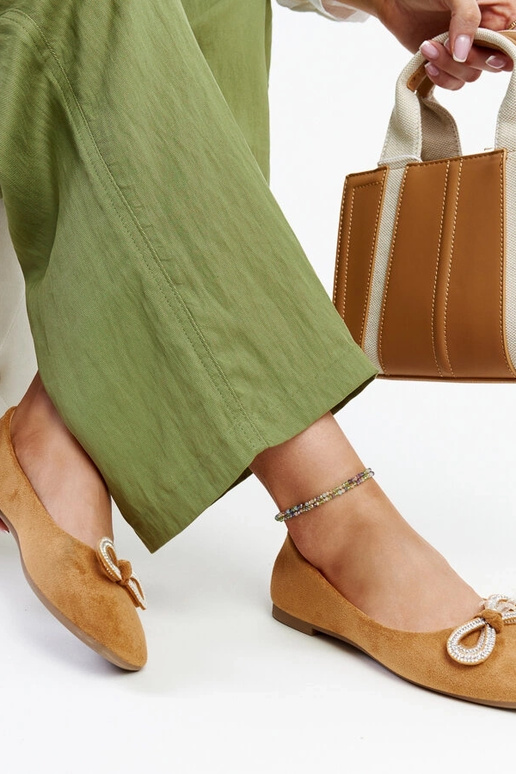 Hnedé balerínky s mašľou Gaillou