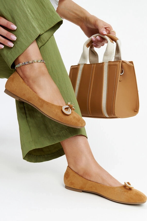 Hnedé balerínky s mašľou Gaillou