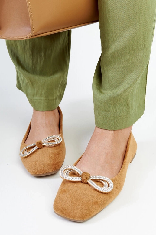 Hnedé balerínky s mašľou Gaillou