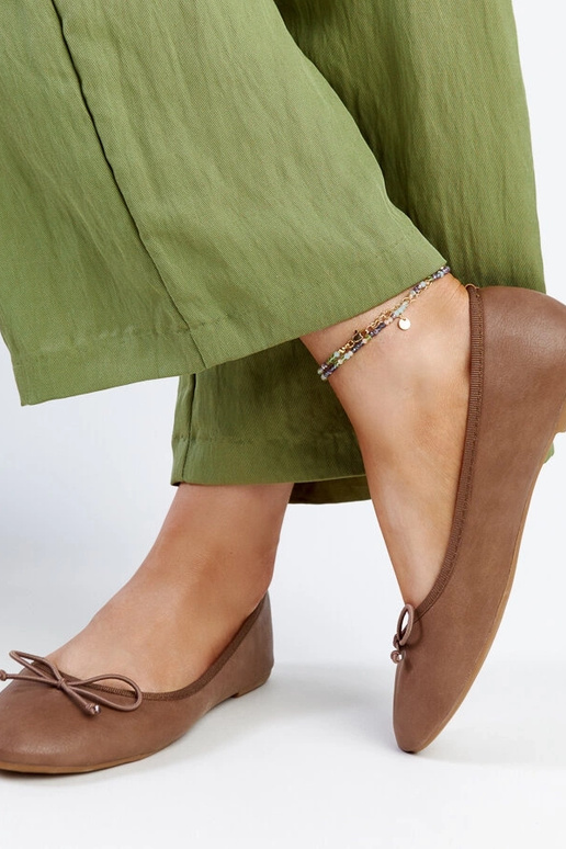 Hnedé balerínky z ekokože Pavla