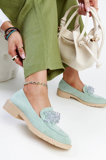 Svetlozelené semišové...