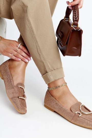 Hnedé lesklé mokasíny Mebrat 2