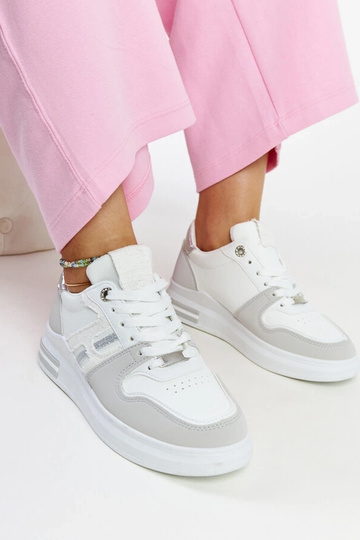 Bielo-šedé tenisky na...