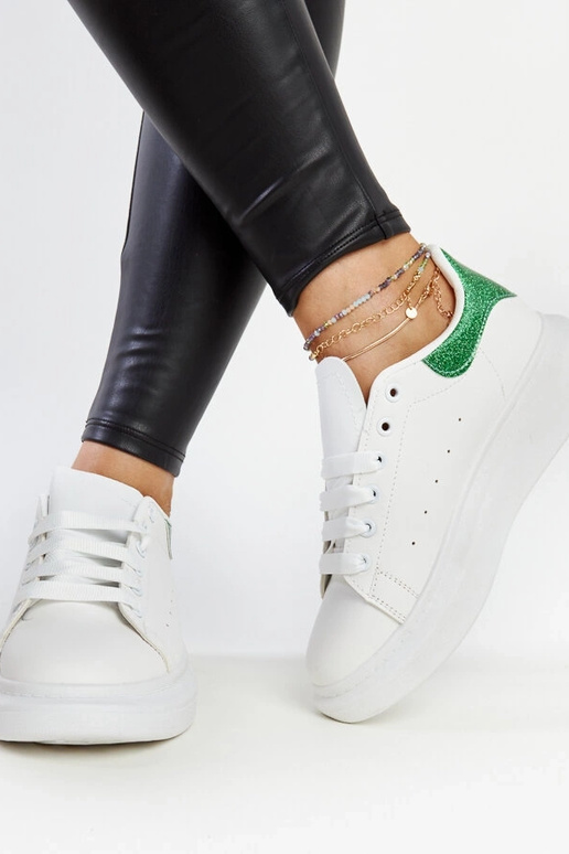 Biele a zelené tenisky z ekokože Fatimah