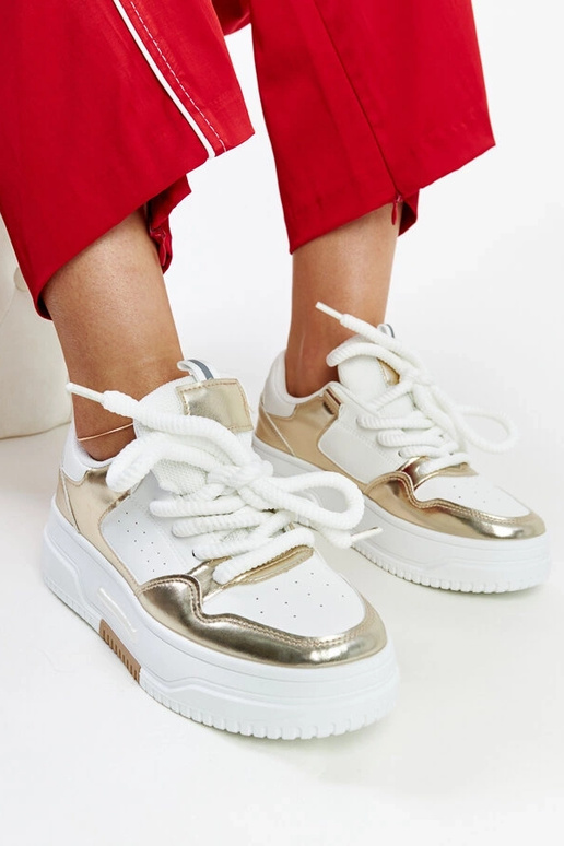 Bielo-zlaté tenisky Farkas na vysokej...