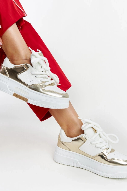 Bielo-zlaté tenisky Farkas na vysokej...