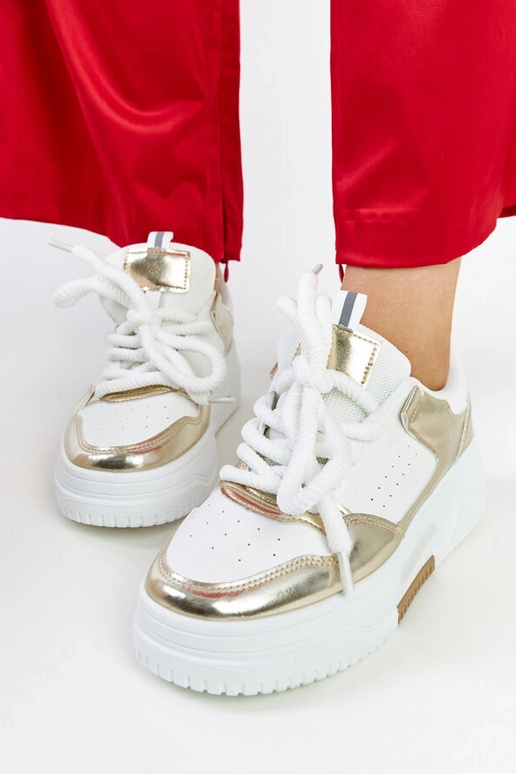 Bielo-zlaté tenisky Farkas na vysokej...