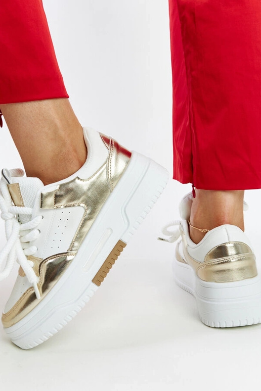 Bielo-zlaté tenisky Farkas na vysokej...