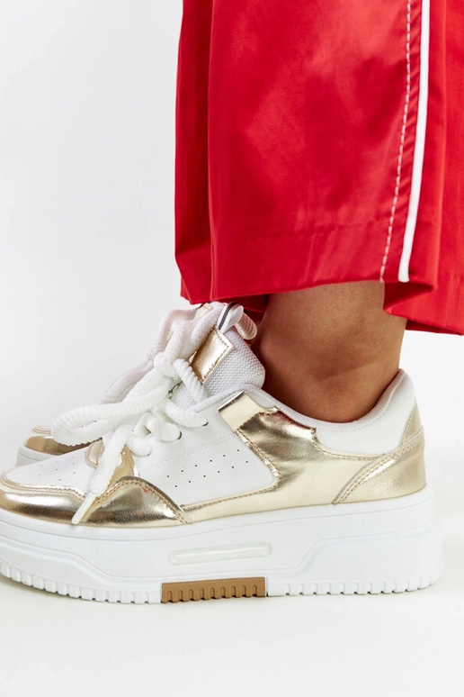 Bielo-zlaté tenisky Farkas na vysokej...