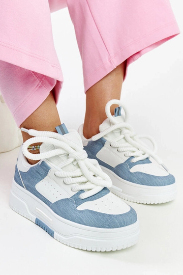 Bielo-modré sneakersy na platforme Szekeres