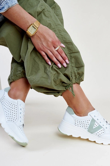 Biele kožené ažúrové... 2