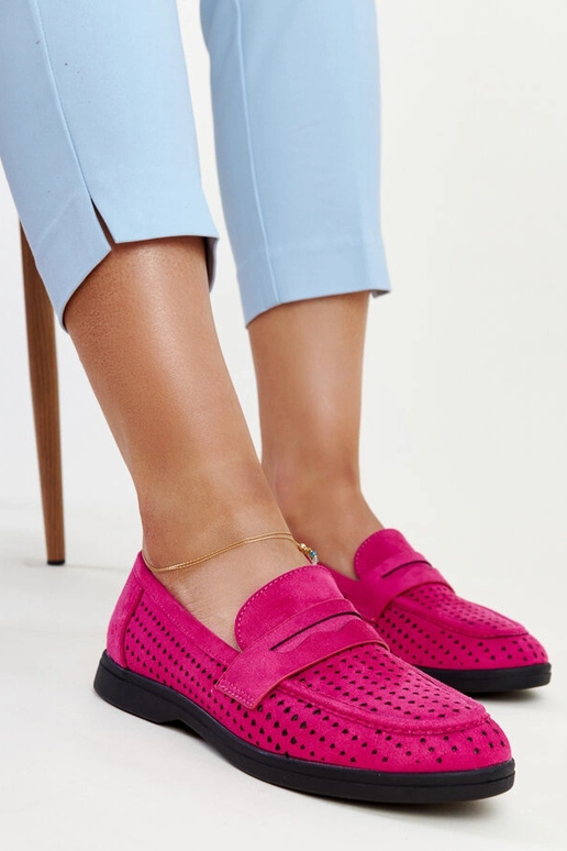 Tmavoružové semišové mokasíny Vinceza