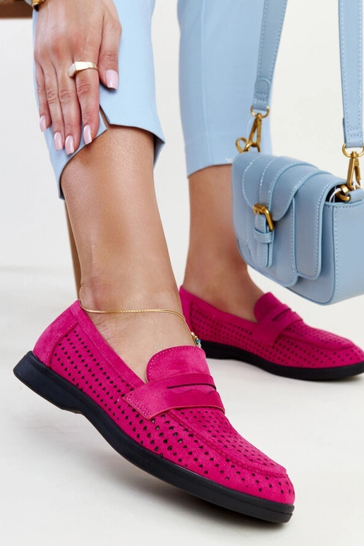 Tmavoružové semišové mokasíny Vinceza