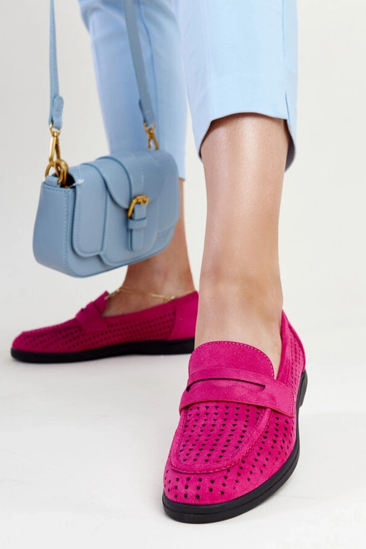 Tmavoružové semišové mokasíny Vinceza