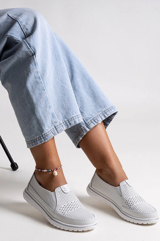 Svetlosivé kožené poltopánky Vinceza