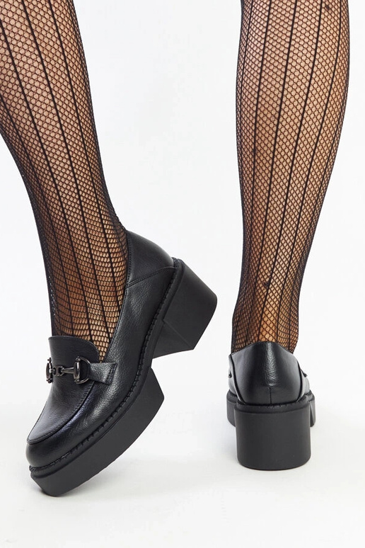 Čierne topánky z ekokože na vysokom...