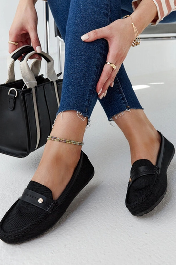 Čierne látkové mokasíny Fombio 2