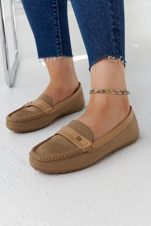 Béžové látkové mokasíny Fombio