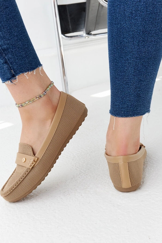 Béžové látkové mokasíny Fombio