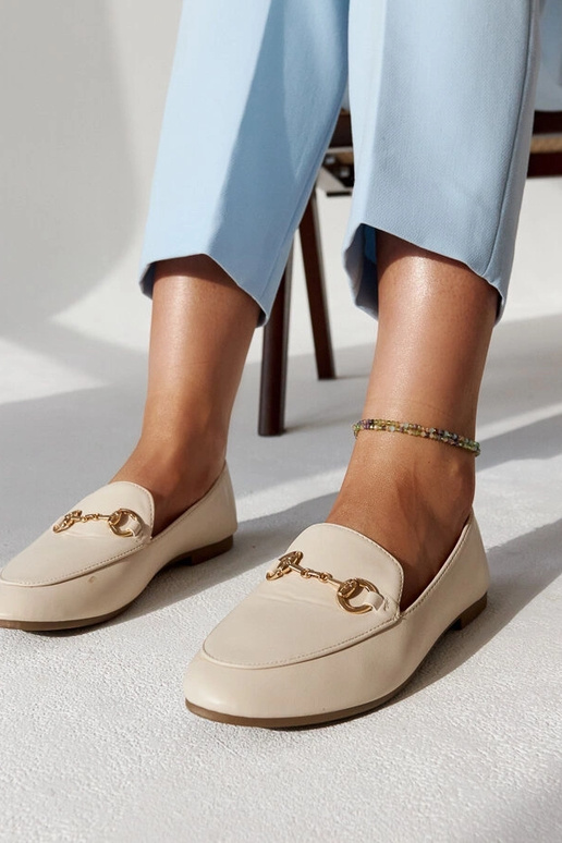 Béžové mokasíny s prackou Erminia